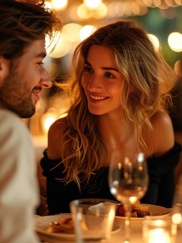 Couple enjoying dinner